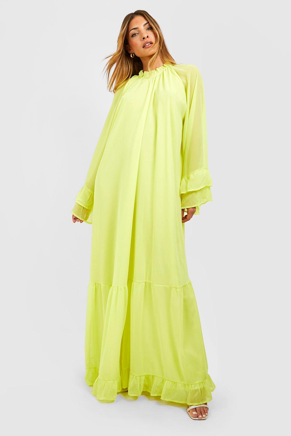 Bright yellow cheap long dress